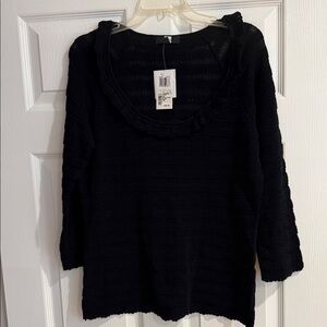 Saks Fifth Avenue Black Scoop Neck Sweater
